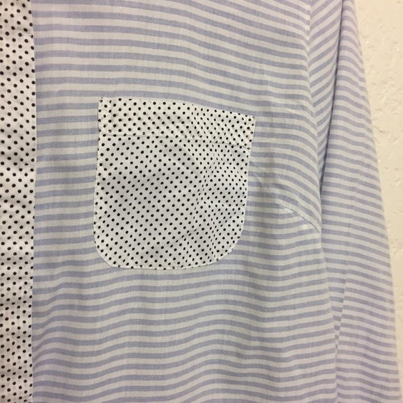 White Stuff Striped Button Down w/ Polka Dots - Picture 3 of 6